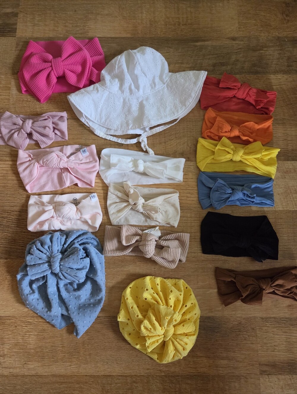 Baby Girl Bow Headband Turban Hat Lot - 16 Pieces